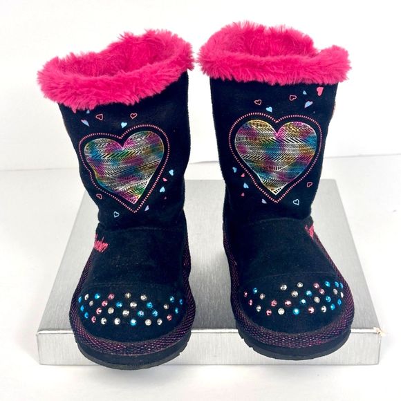 Skechers Childrens Twinkle Toes Light-Up Boots Keepsakes Heart Warmer Size 7 - Picture 1 of 10